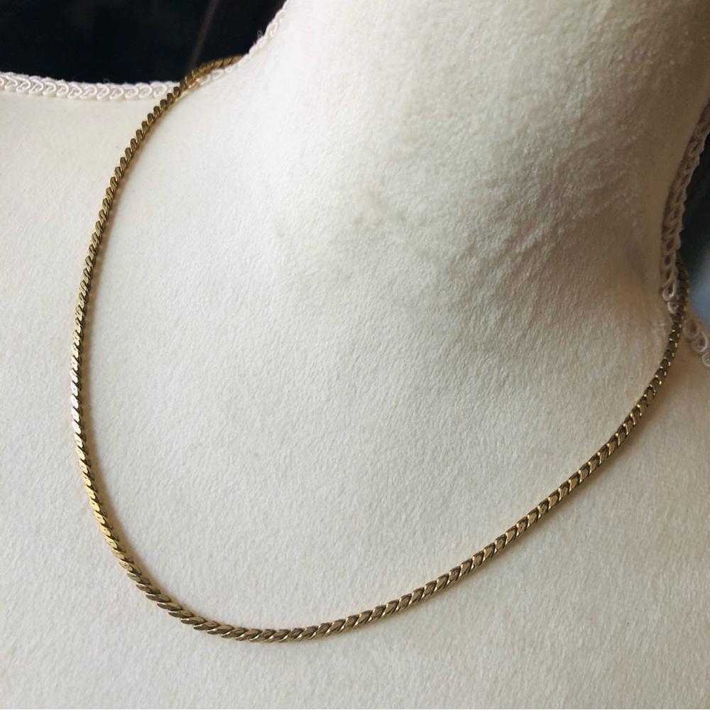 Vintage 70s gold plated rope chain necklace